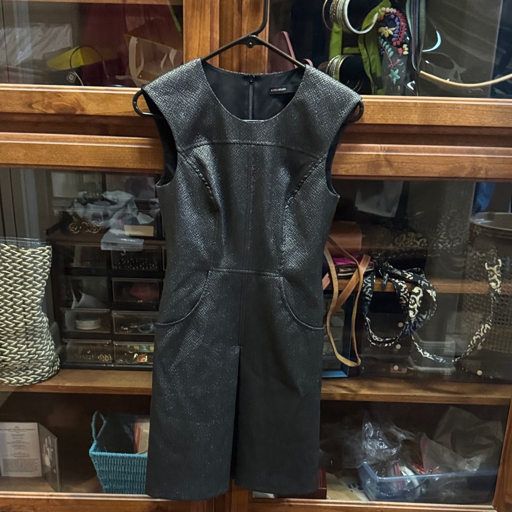 Karen Millen Black Textured Mini Dress